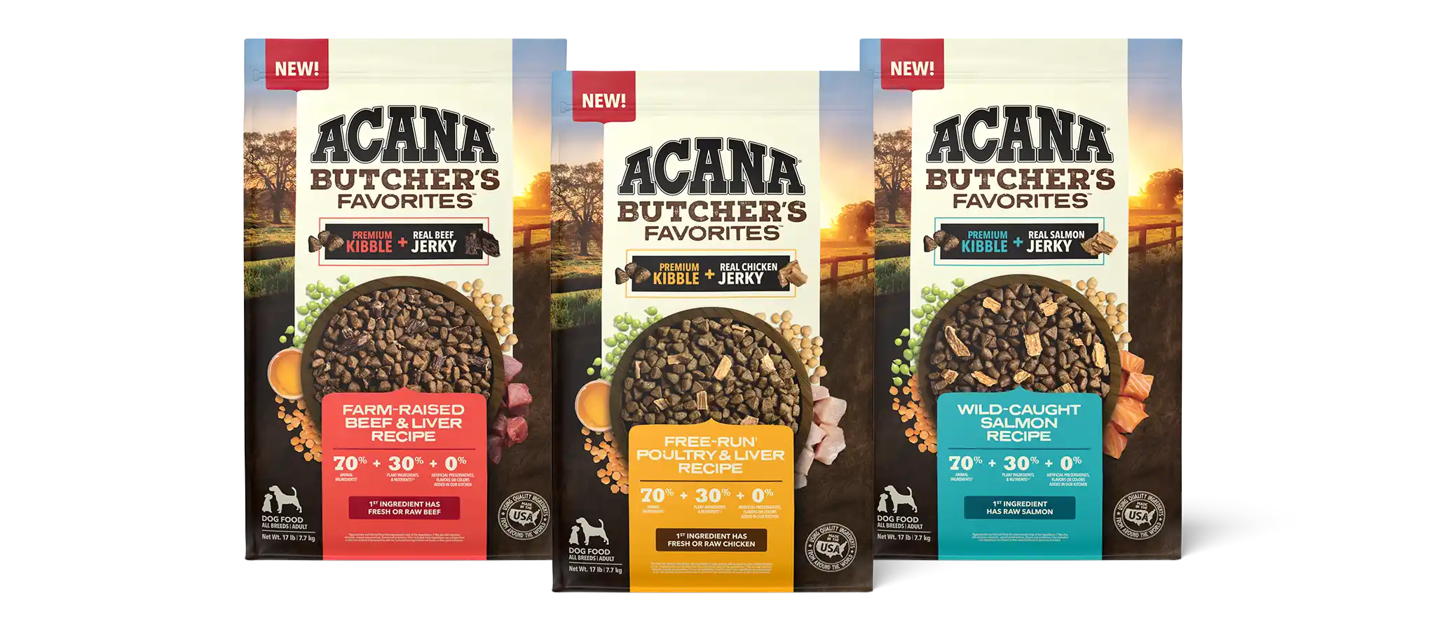 Complete ACANA Butcher's Favorites product lineup
